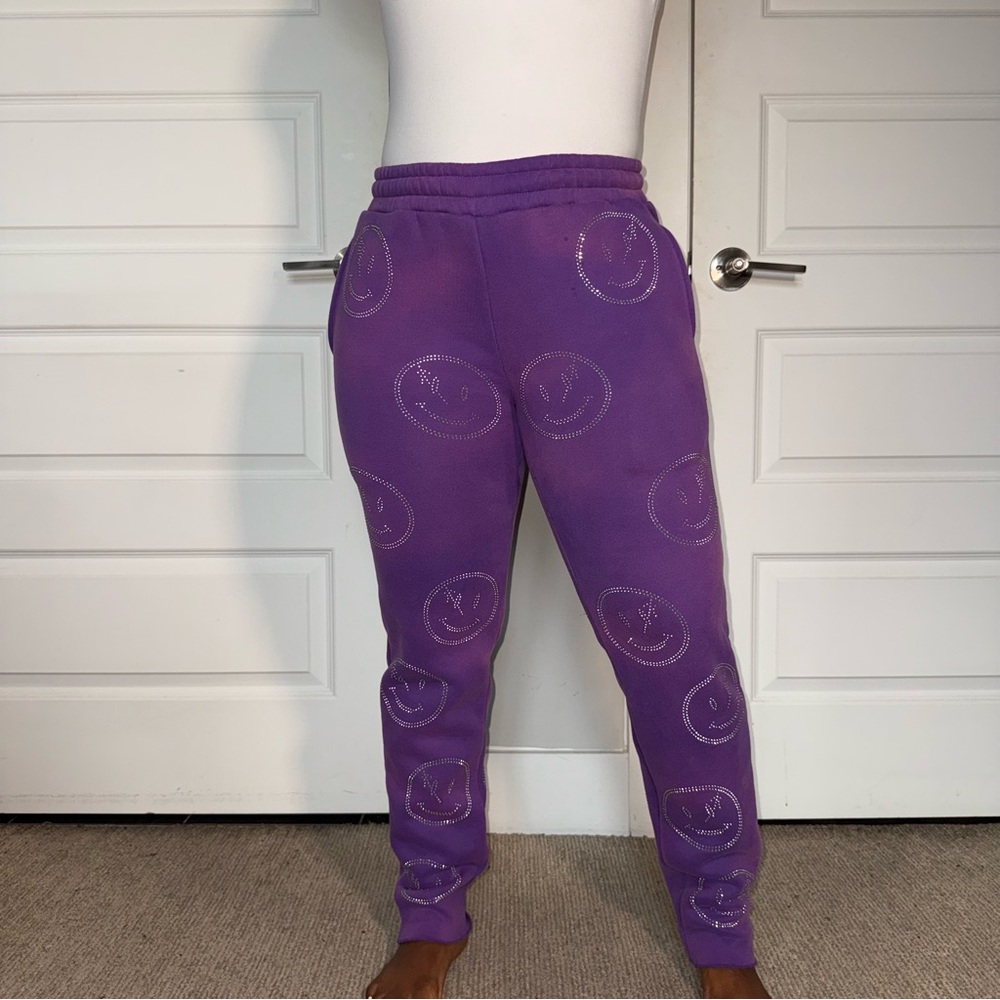 Purple Retrovert Smiley Sweatpants